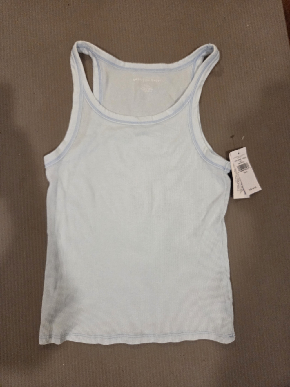 NWT American Eagle Soft Ribbed Tank Top Light Blue Viral TikTok